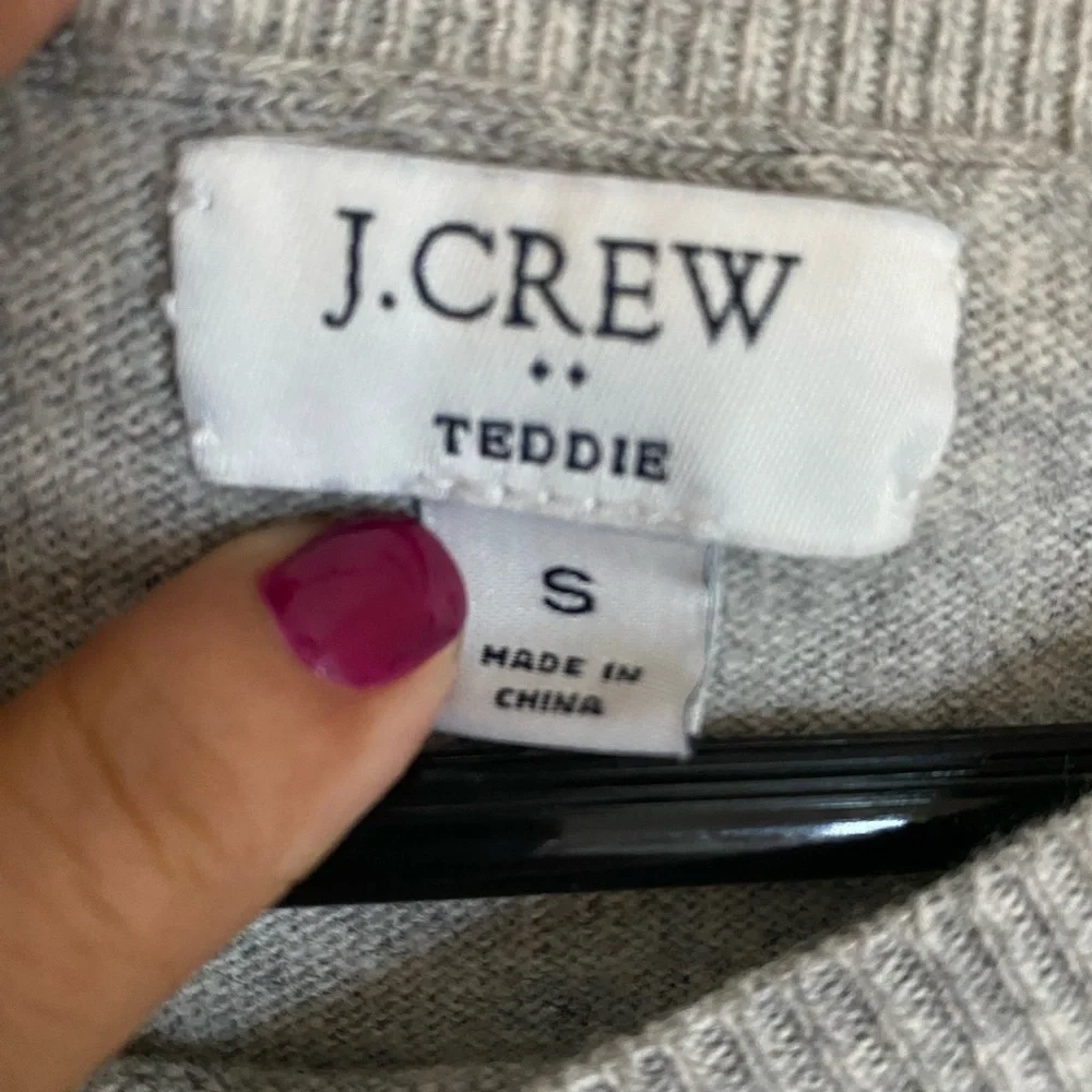 J. Crew Heather Gray Wool and cotton blend Crewneck Sweater size small